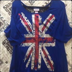 Bold Royal Blue Union Jack Graphic Tee - Loop Brand
